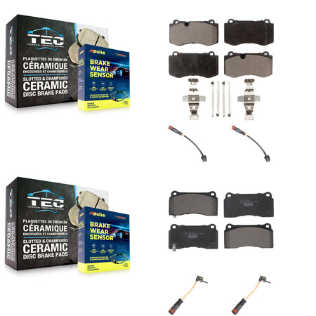 Front Rear Ceramic Disc Brake Pads Wear Sensor Kit For 2011-2014 Mercedes-Benz CL550 4.7L KTW-100554