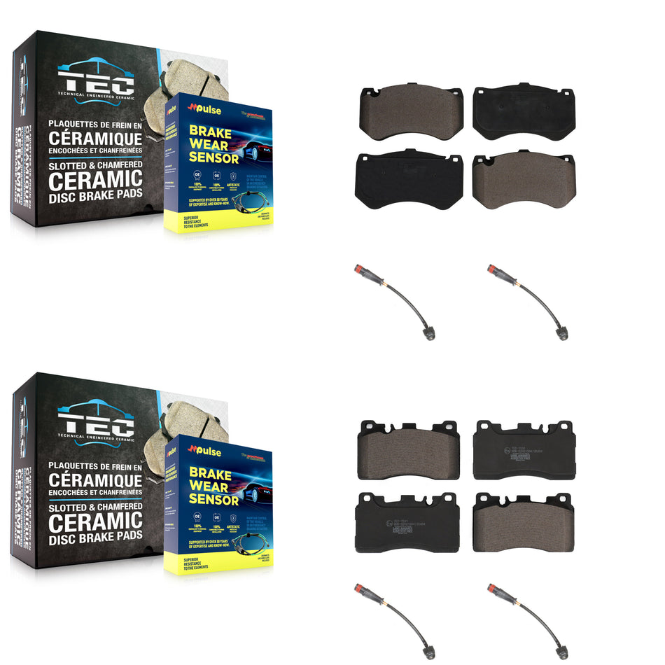 Front Rear Ceramic Disc Brake Pads And Wear Sensors Kit For Mercedes-Benz E63 AMG S CLS63 KTW-100557