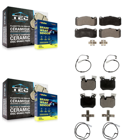 Front Rear Ceramic Disc Brake Pads And Wear Sensors Kit For 2008-2010 BMW 135i 3.0L KTW-100573