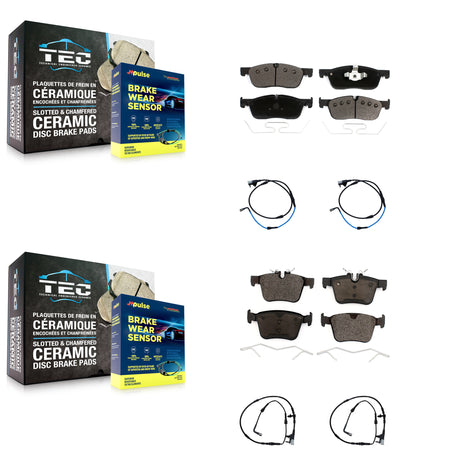 Front Rear Ceramic Disc Brake Pads And Wear Sensors Kit For Jaguar XE XF KTW-100612
