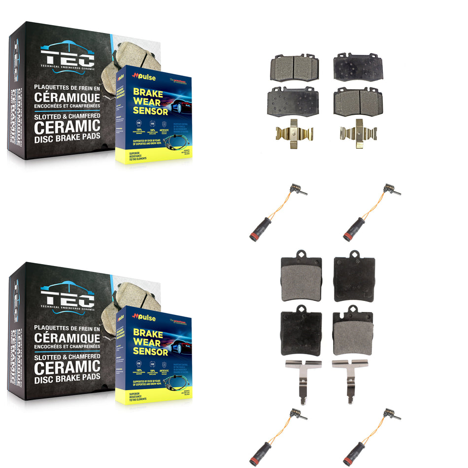 Front Rear Ceramic Disc Brake Pad Wear Sensor Kit For Mercedes-Benz C230 SLK350 C320 C350 KTW-100621