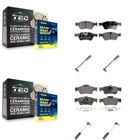 Front Rear Ceramic Brake Pads Wear Sensor Kit For Mercedes-Benz E550 4Matic with AWD 5.5L KTW-100627