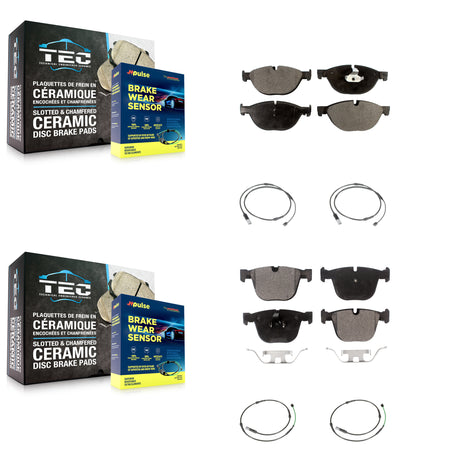 Front Rear Ceramic Disc Brake Pads And Wear Sensors Kit For BMW 535i GT xDrive 550i KTW-100639