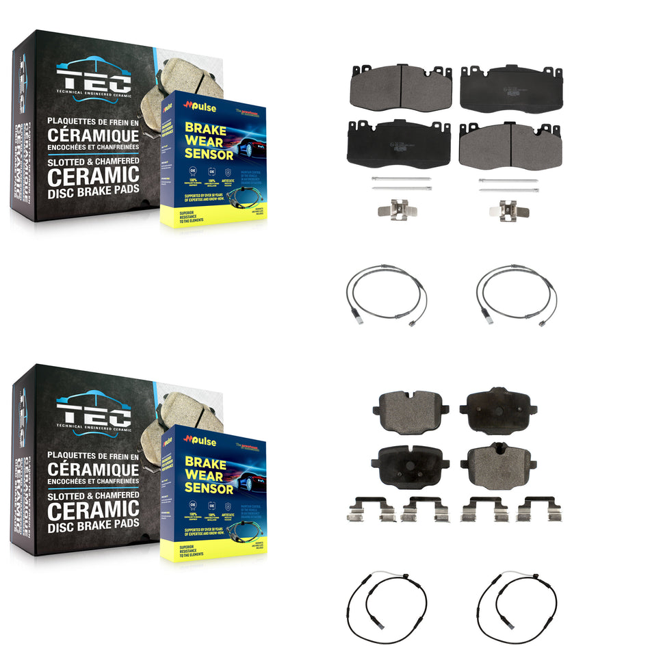 Front Rear Ceramic Disc Brake Pads And Wear Sensors Kit For BMW M6 Gran Coupe KTW-100641