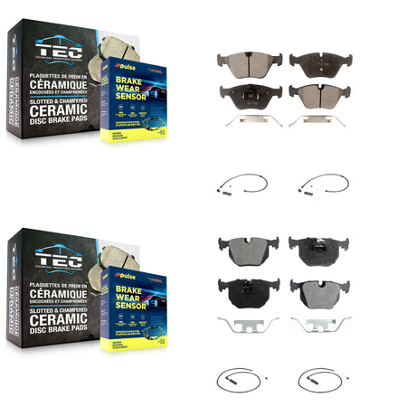 Front Rear Ceramic Disc Brake Pads And Wear Sensors Kit For 2004-2010 BMW X3 KTW-100644