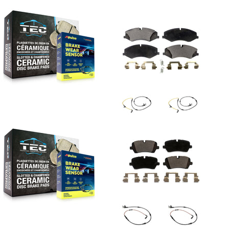 Front Rear Ceramic Disc Brake Pads & Wear Sensor Kit For Land Rover Range Sport Discovery KTW-100647