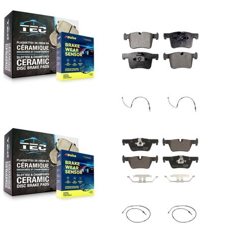 Front Rear Ceramic Disc Brake Pads And Wear Sensors Kit For BMW 320i xDrive 328d 2.0L KTW-100652