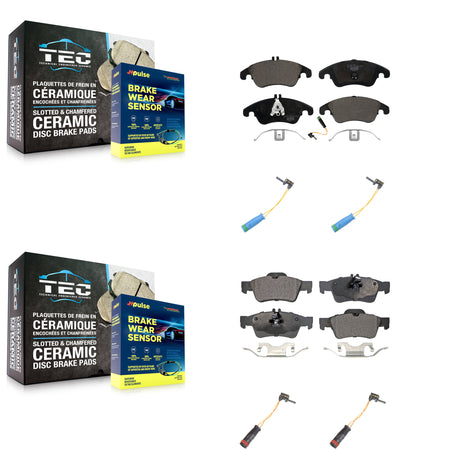 Front Rear Ceramic Disc Brake Pads And Extra Wear Sensors Kit For Mercedes-Benz E400 KTW-100673
