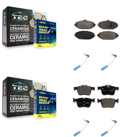 Front Rear Ceramic Brake Pad Wear Sensor Kit For Mercedes-Benz C300 Without Sport Package KTW-100675