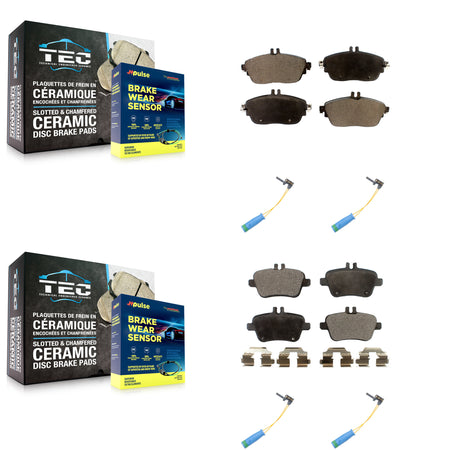 Front Rear Ceramic Disc Brake Pads & Wear Sensor Kit For Mercedes-Benz CLA250 GLA250 2.0L KTW-100676