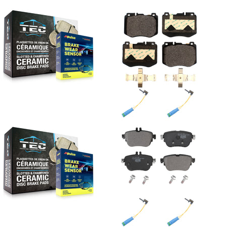 Front Rear Ceramic Brake Pad Wear Sensor Kit For Mercedes-Benz E300 Without Sport Package KTW-100678