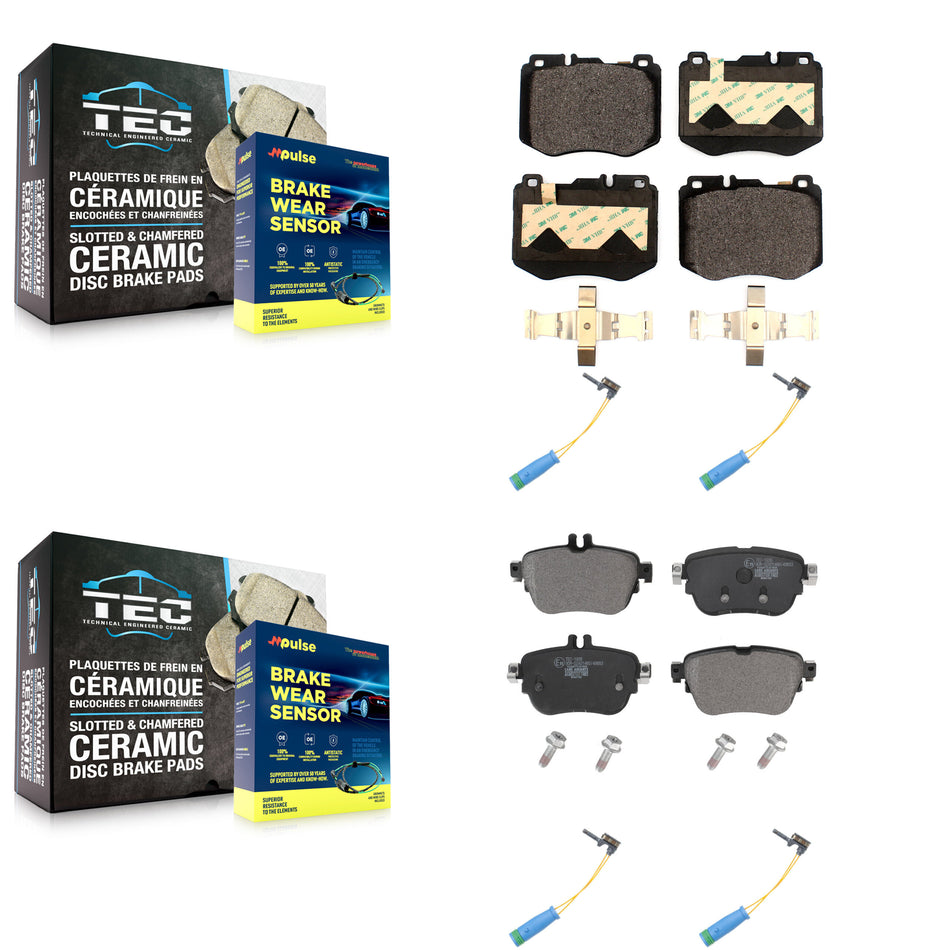 Front Rear Ceramic Brake Pad Wear Sensor Kit For Mercedes-Benz E300 Without Sport Package KTW-100678