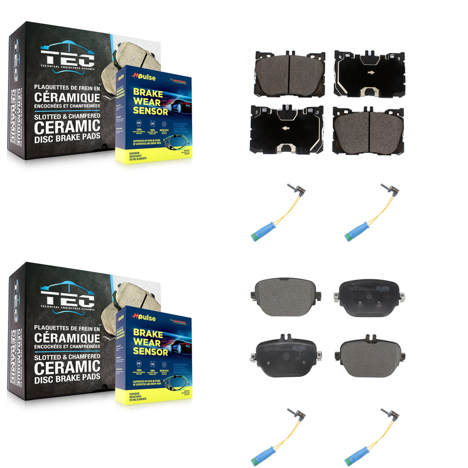 Front Rear Ceramic Brake Pad & Wear Sensor Kit For Mercedes-Benz E400 E450 E43 AMG CLS450 KTW-100679