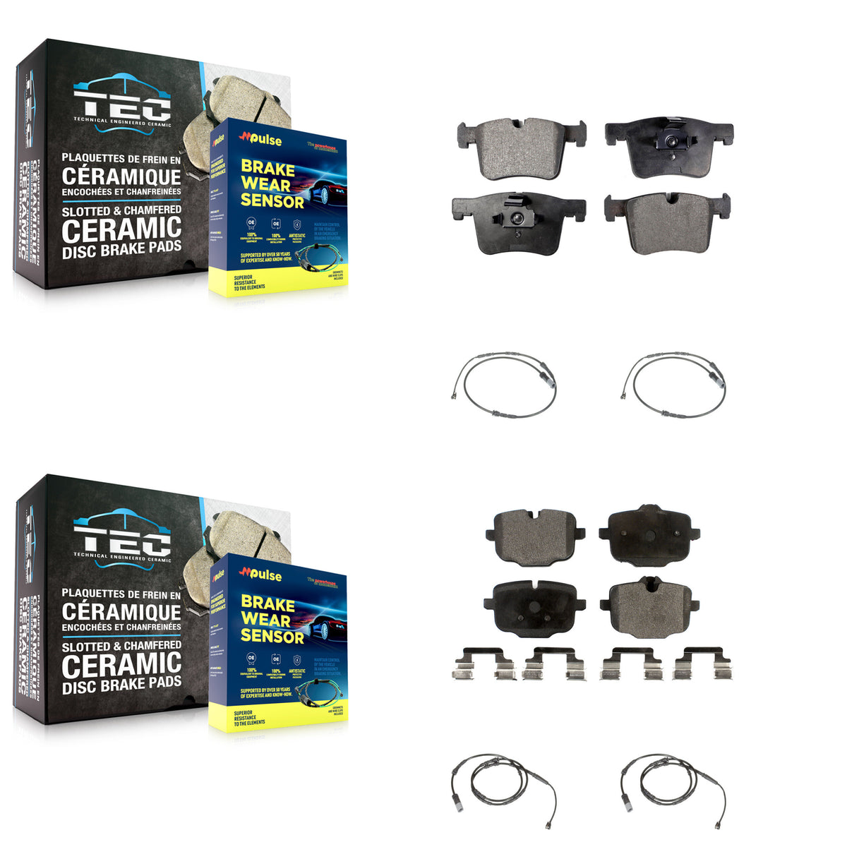 Front Rear Ceramic Disc Brake Pads And Wear Sensors Kit For 2012 BMW X3 From 10 11 KTW-100695