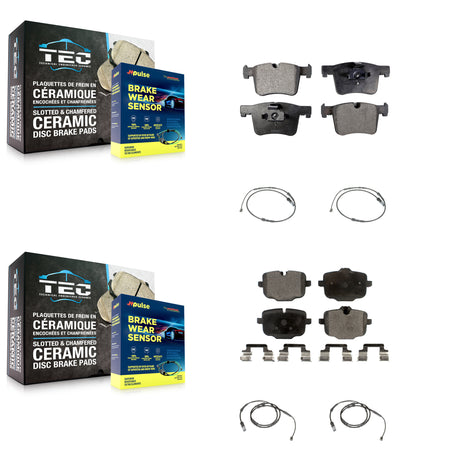 Front Rear Ceramic Disc Brake Pads And Wear Sensors Kit For 2012 BMW X3 From 10 11 KTW-100695