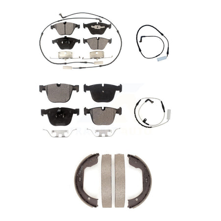 Front Rear Ceramic Brake Pads & Extra Wear Sensor Kit (5Pc) For BMW 750i 750Li 745i 745Li KTW-100718