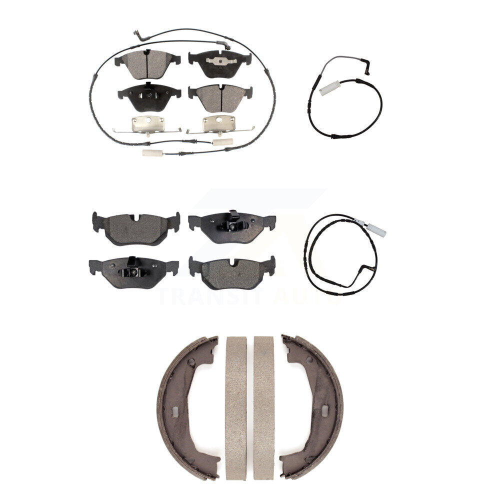 Front Rear Ceramic Disc Brake Pads And Extra Wear Sensors Kit (5Pc) For BMW 323i 328i KTW-100721