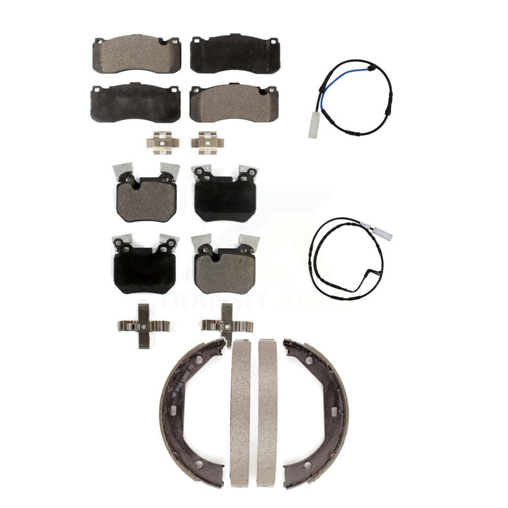 Front Rear Ceramic Disc Brake Pads And Wear Sensors Kit (5Pc) For BMW 135i 135is 3.0L KTW-100724