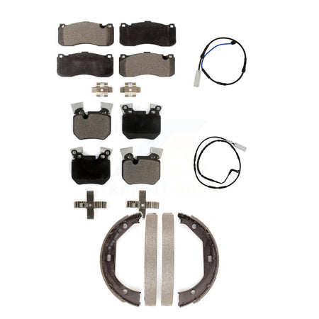 Front Rear Ceramic Disc Brake Pads And Wear Sensors Kit (5Pc) For BMW 135i 135is 3.0L KTW-100724