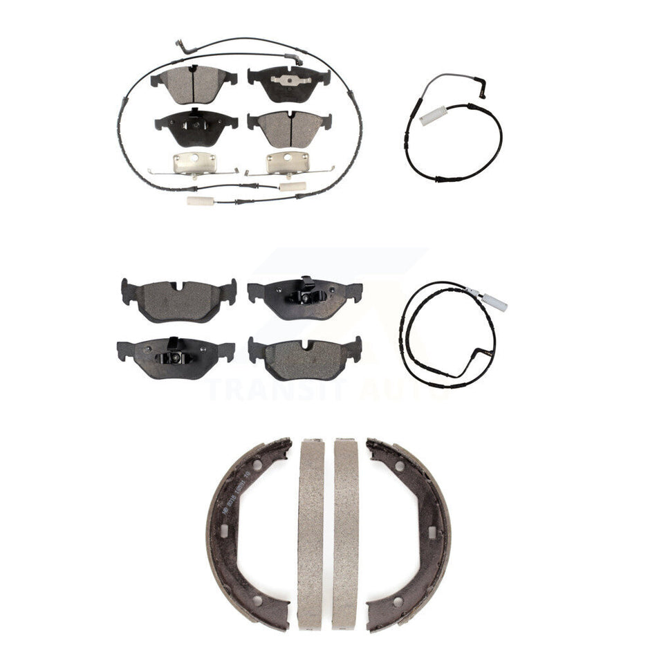 Front Rear Ceramic Disc Brake Pads And Extra Wear Sensors Kit (5Pc) For BMW 328i KTW-100729