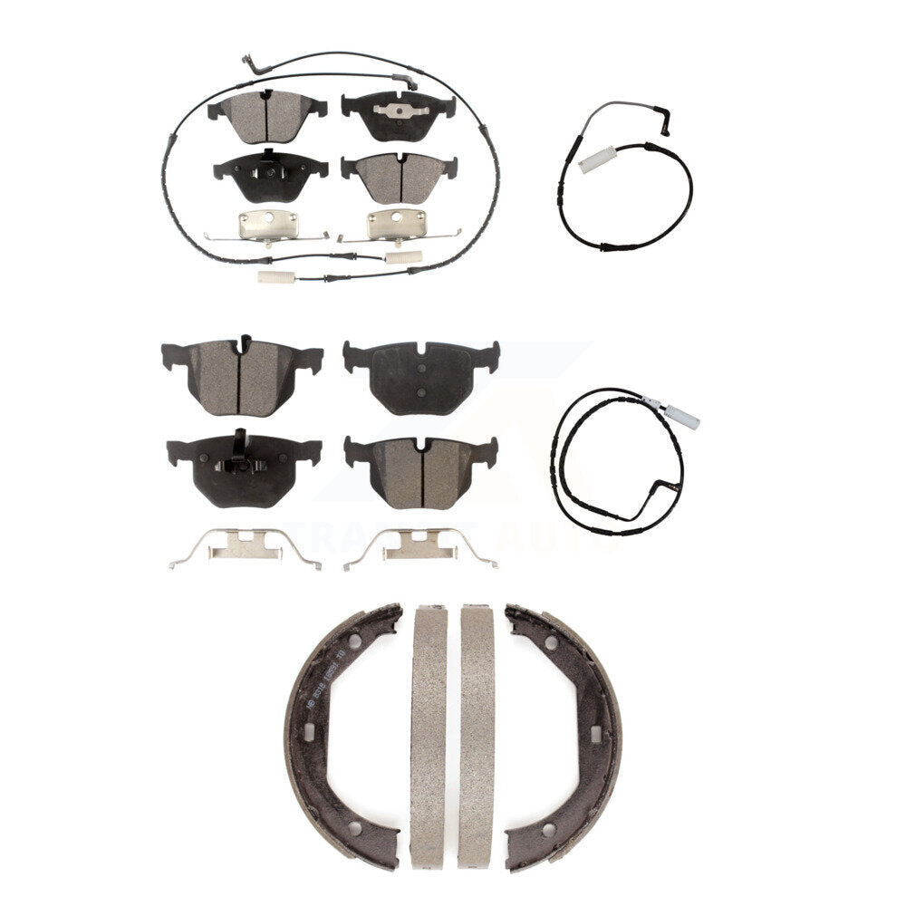 Front Rear Ceramic Disc Brake Pads And Extra Wear Sensor Kit (5Pc) For BMW 335i 335d 3.0L KTW-100733