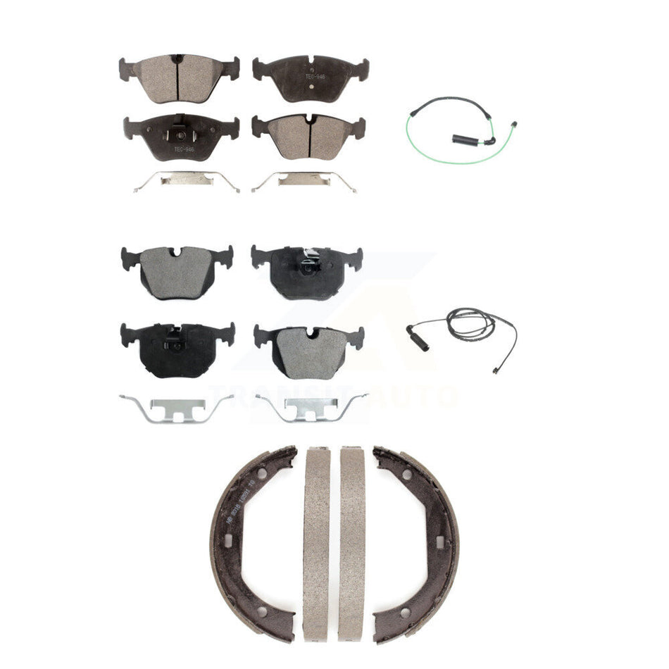 Front Rear Ceramic Disc Brake Pad And Wear Sensor Kit (5Pc) For BMW 330Ci 330i 330xi 3.0L KTW-100737