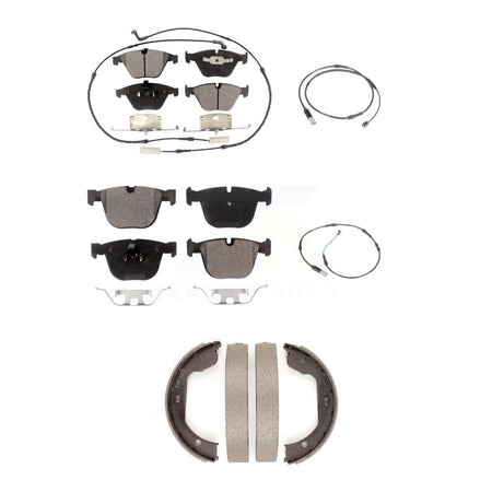 Front Rear Ceramic Brake Pad Extra Wear Sensor Kit (5Pc) For 2010 BMW 535i Base with 3.0L KTW-100759