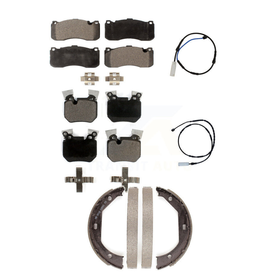Front Rear Ceramic Disc Brake Pads And Wear Sensors Kit (5Pc) For BMW 135i 3.0L KTW-100771