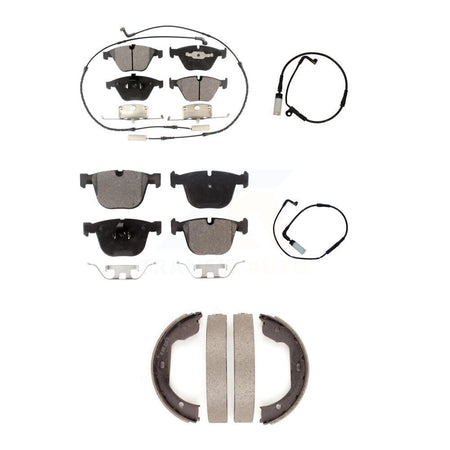 Front Rear Ceramic Disc Brake Pad And Extra Wear Sensor Kit (5Pc) For BMW 550i 545i 645Ci KTW-100784
