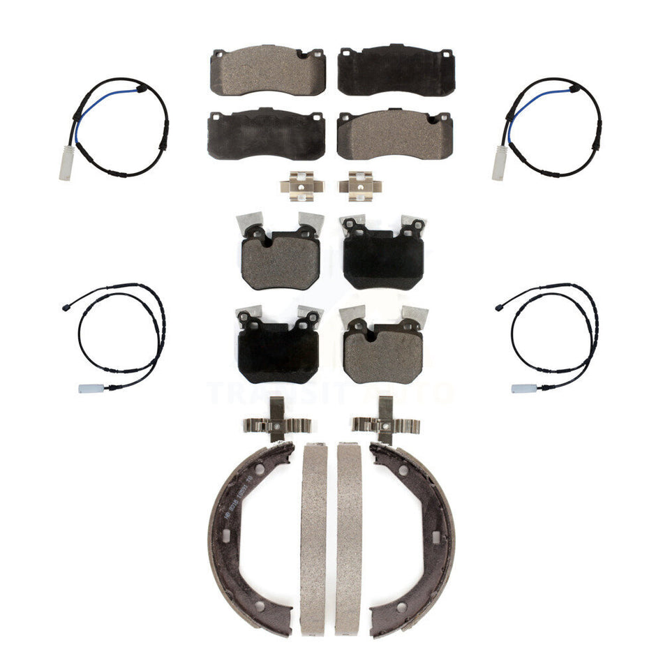 Front Rear Ceramic Disc Brake Pads And Wear Sensors Kit (7Pc) For BMW 135i 3.0L KTW-100788
