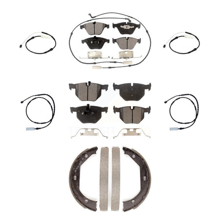 Front Rear Ceramic Disc Brake Pad And Extra Wear Sensor Kit (7Pc) For BMW 335i 335is 335d KTW-100792