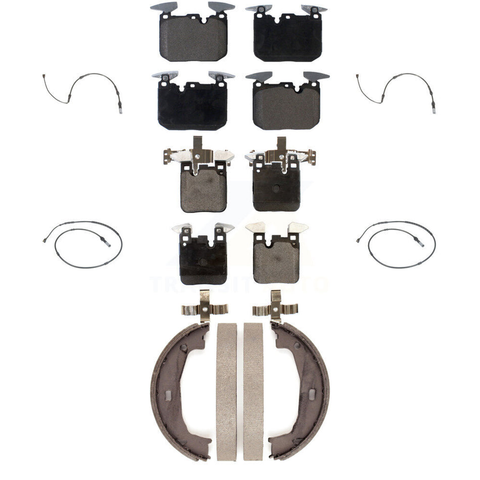 Front Rear Ceramic Disc Brake Pads And Wear Sensors Kit (7Pc) For BMW M240i xDrive M235i KTW-100803