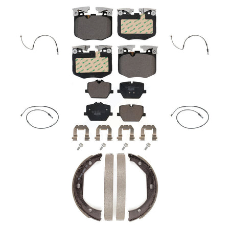 Front Rear Ceramic Disc Brake Pads & Wear Sensor Kit (7Pc) For 2019 BMW 330i xDrive Wagon KTW-100813