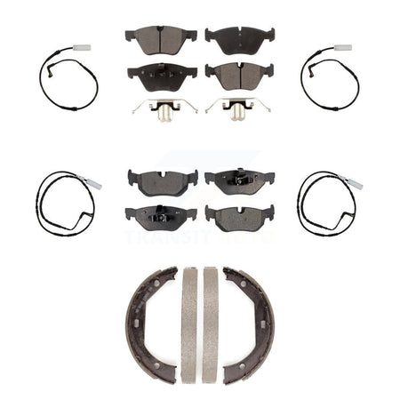 Front Rear Ceramic Disc Brake Pad Wear Sensor Kit (7Pc) For 2007 BMW 328i Wagon with 3.0L KTW-100819