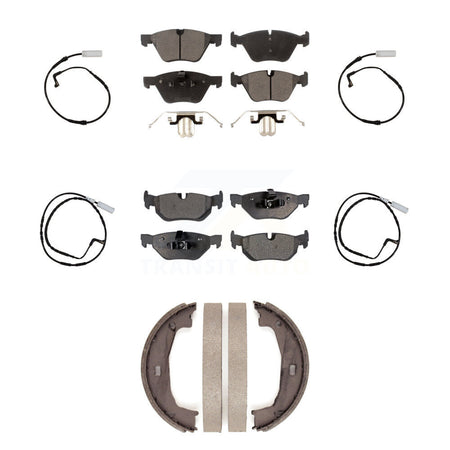 Front Rear Ceramic Disc Brake Pads And Wear Sensors Kit (7Pc) For BMW 128i 328i 323i 325i KTW-100821
