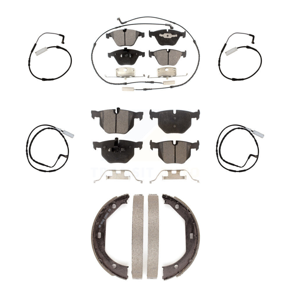 Front Rear Ceramic Disc Brake Pads And Extra Wear Sensor Kit (7Pc) For BMW 335i 335d 3.0L KTW-100822