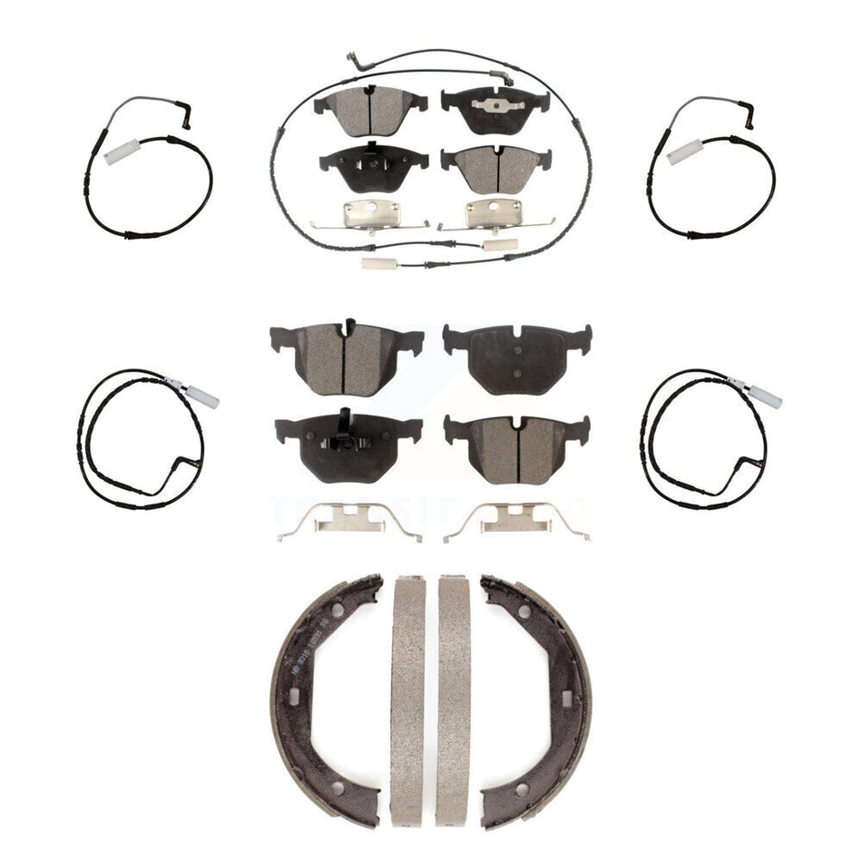 Front Rear Ceramic Disc Brake Pads And Extra Wear Sensor Kit (7Pc) For BMW 335i 335d 3.0L KTW-100822