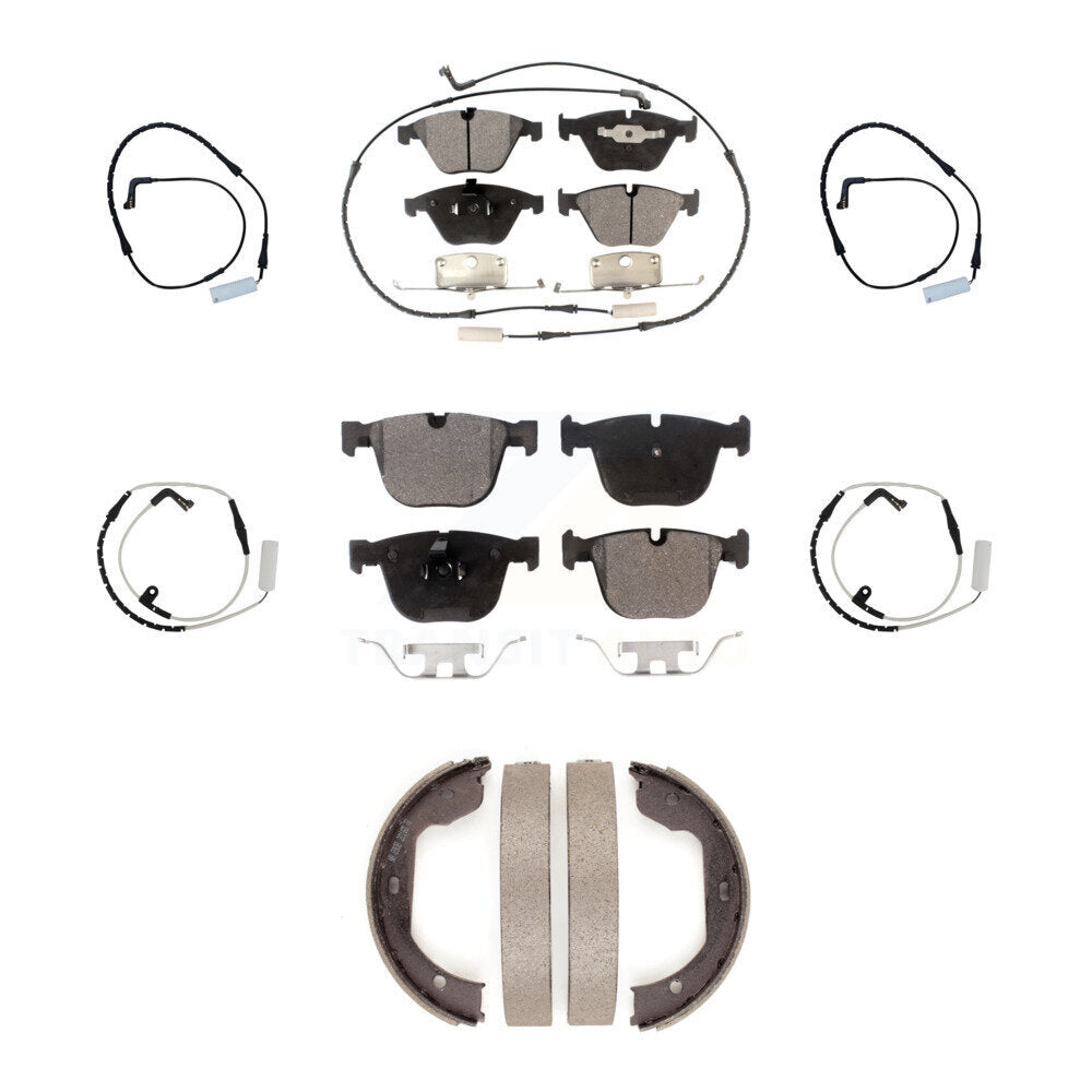 Front Rear Ceramic Brake Pads & Extra Wear Sensor Kit (7Pc) For BMW 750i 750Li 745i 745Li KTW-100828