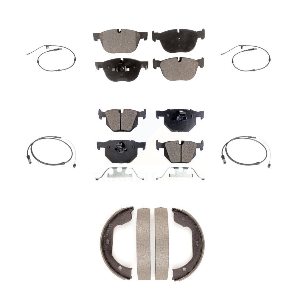 Front Rear Ceramic Disc Brake Pads And Wear Sensors Kit (7Pc) For BMW X5 X6 KTW-100830