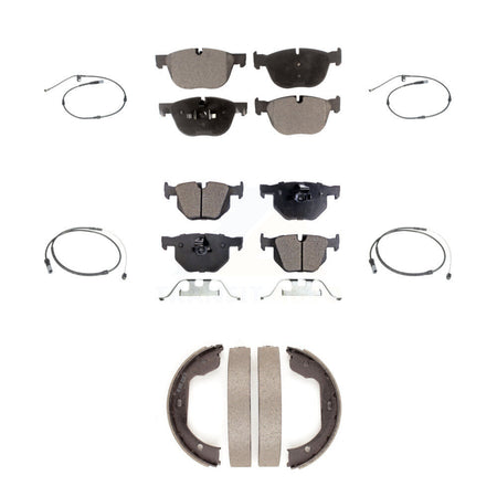 Front Rear Ceramic Disc Brake Pads And Wear Sensors Kit (7Pc) For BMW X5 X6 KTW-100830