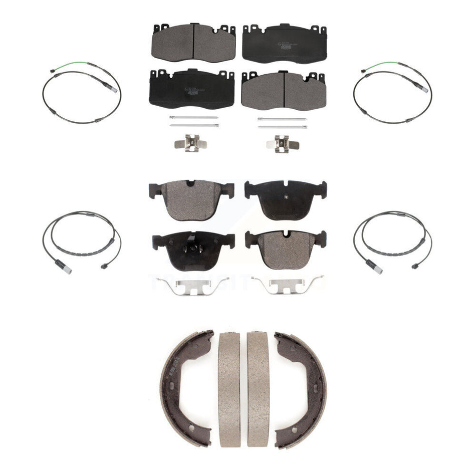 Front Rear Ceramic Disc Brake Pads And Wear Sensors Kit (7Pc) For BMW X6 M with 4.4L KTW-100835