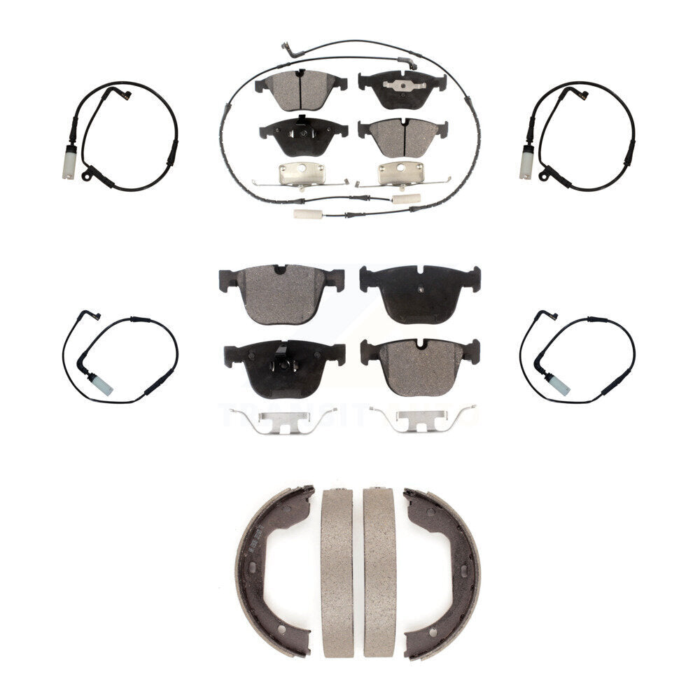 Front Rear Ceramic Disc Brake Pad And Extra Wear Sensor Kit (7Pc) For BMW 550i 545i 645Ci KTW-100837