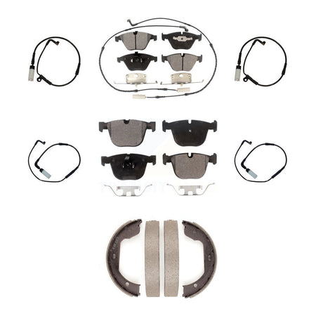 Front Rear Ceramic Disc Brake Pad And Extra Wear Sensor Kit (7Pc) For BMW 550i 545i 645Ci KTW-100837
