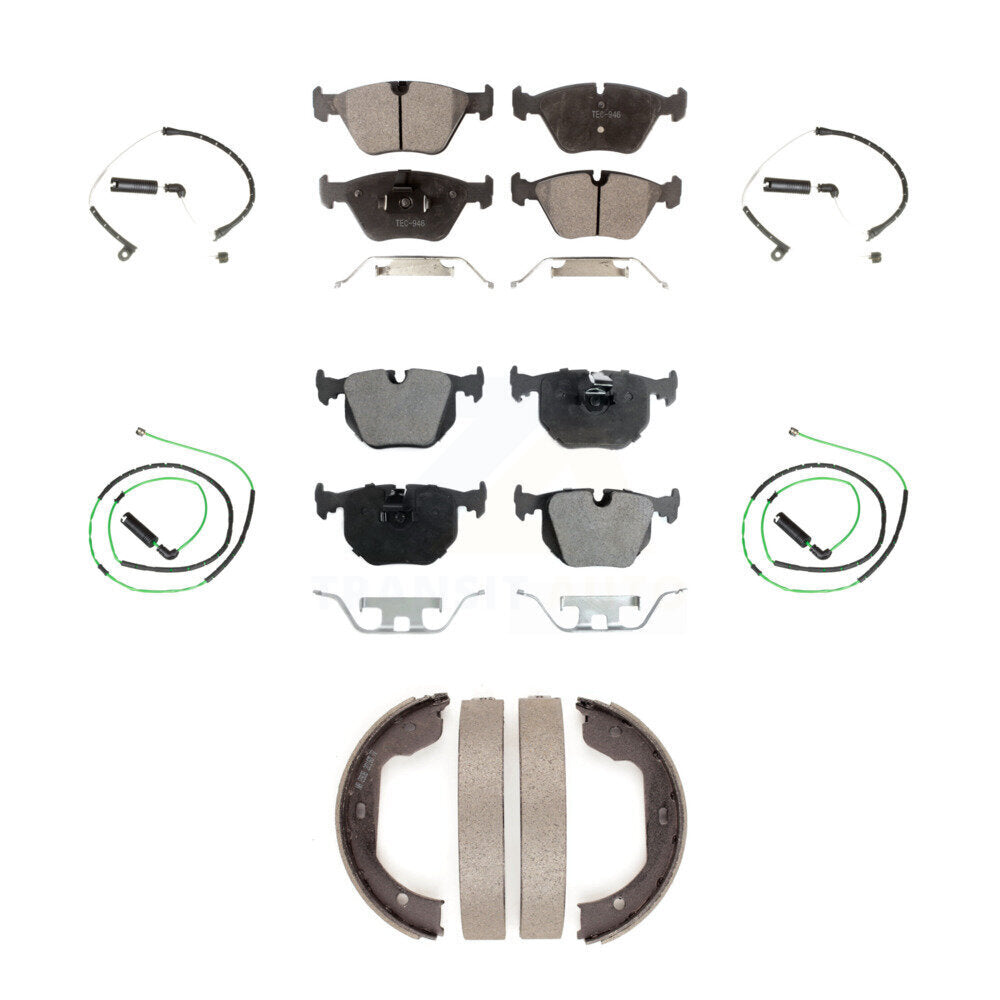 Front Rear Ceramic Disc Brake Pads And Wear Sensors Kit (7Pc) For BMW Z4 KTW-100841