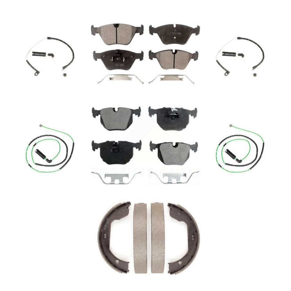 Front Rear Ceramic Disc Brake Pads And Wear Sensors Kit (7Pc) For BMW Z4 KTW-100841