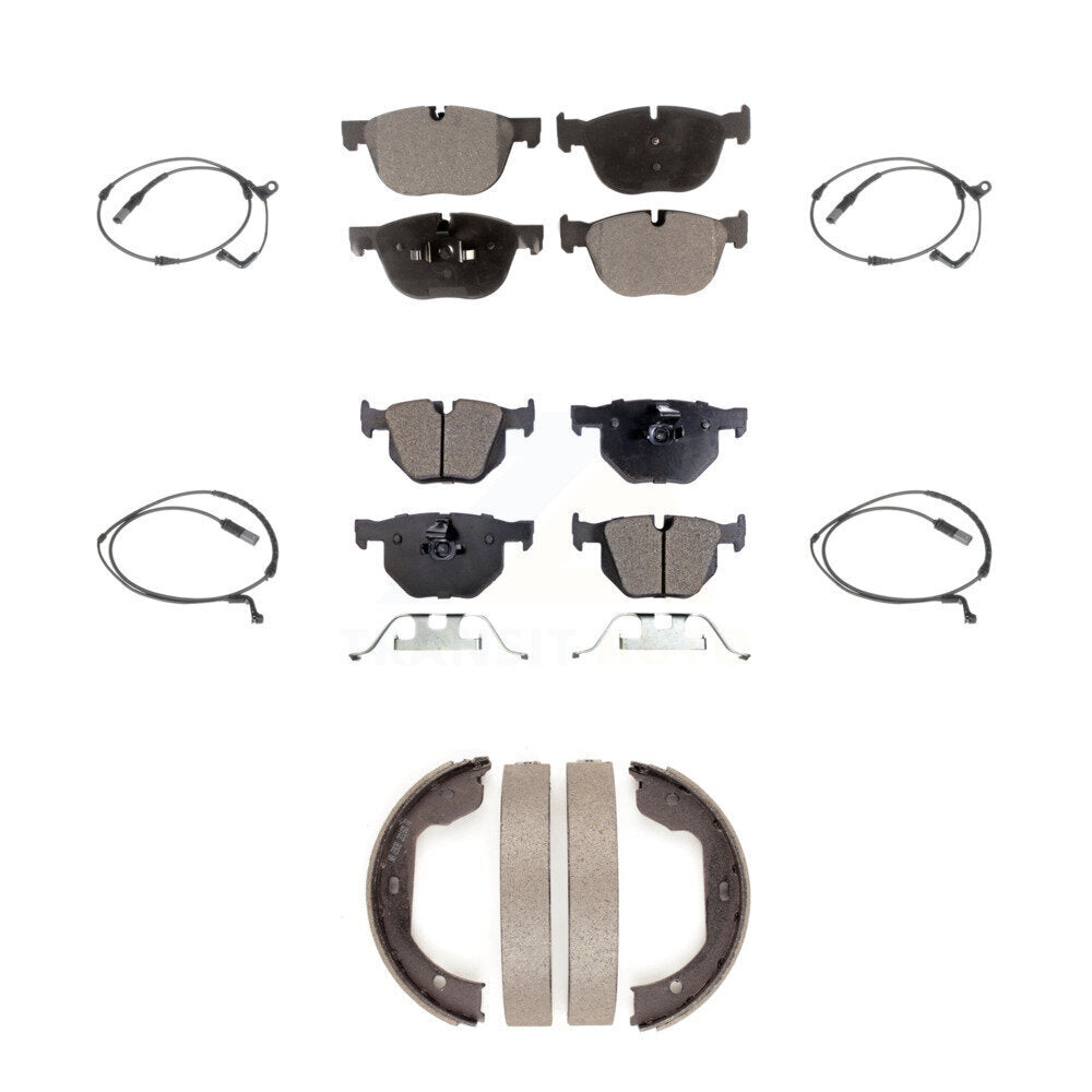 Front Rear Ceramic Disc Brake Pads And Wear Sensors Kit (7Pc) For BMW X5 X6 KTW-100845