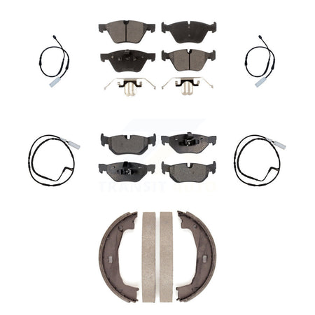 Front Rear Ceramic Disc Brake Pads And Wear Sensors Kit (7Pc) For BMW 128i 3.0L KTW-100852
