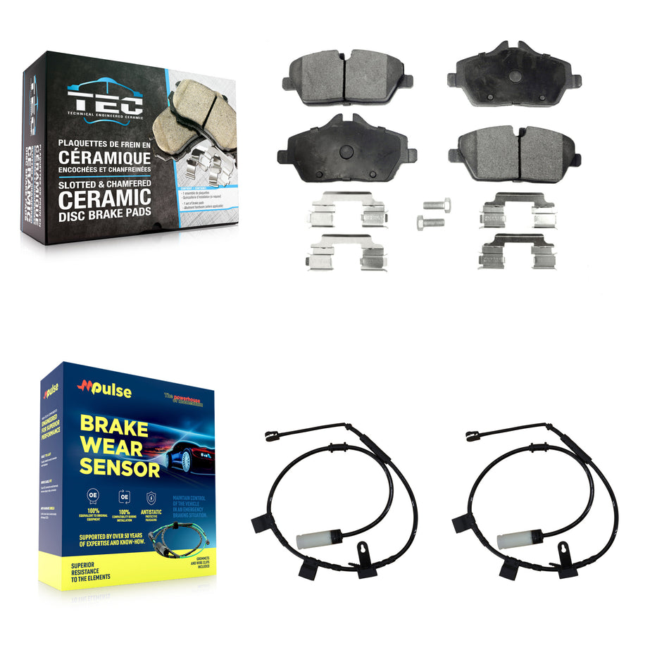 Front Ceramic Brake Pad & Wear Sensor Kit For Mini Cooper With 280mm Diameter Rotor KTW-100867
