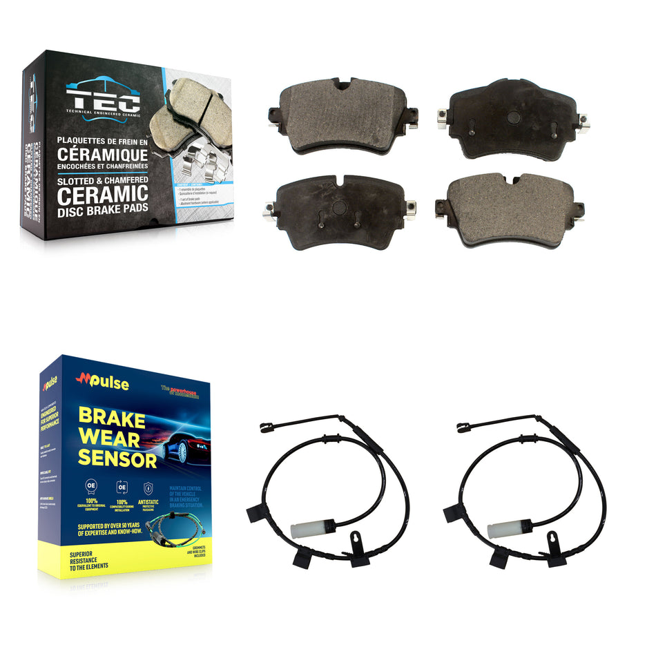 Front Ceramic Disc Brake Pads And Wear Sensors Kit For 2015 Mini Cooper 1.6L KTW-100869