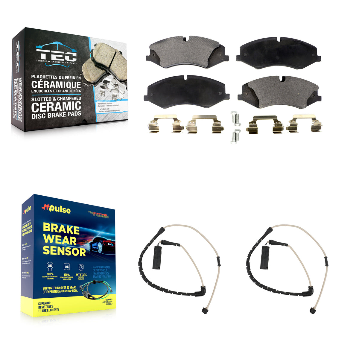 Front Ceramic Disc Brake Pads And Wear Sensors Kit For Land Rover Range KTW-100875